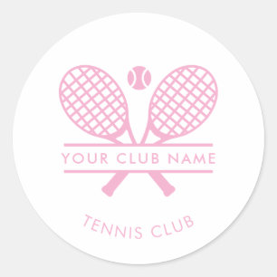 Your Club Name Tennis Sport Players Any Colour Classic Round Sticker