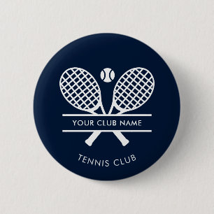 Your Club Name Tennis Team Navy Blue Custom 6 Cm Round Badge