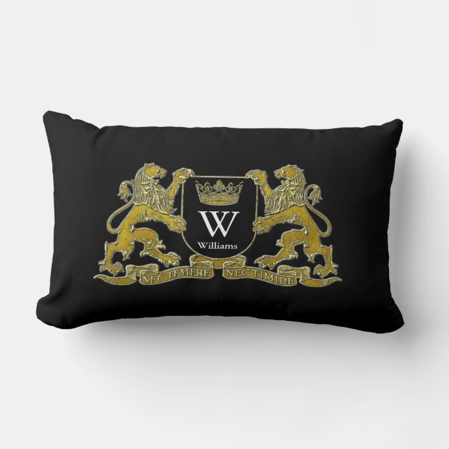 Your Coat of Arms Monogram and Colour Pillow (Front)