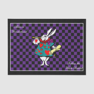 Your Colour Alice in Wonderland White Rabbit Check Tissue Paper