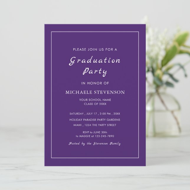 Your Colour Custom Graduation Invitation Template (Standing Front)