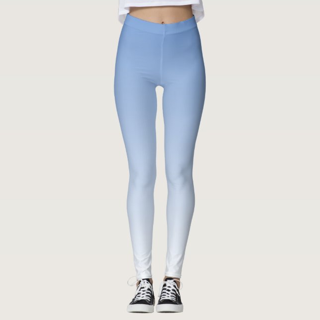 Your Colour with White Ombre Fade Gradient Leggings (Front)