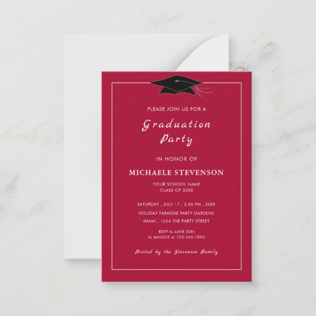Your Colours Modern Design Grad Party Invitations (Front)