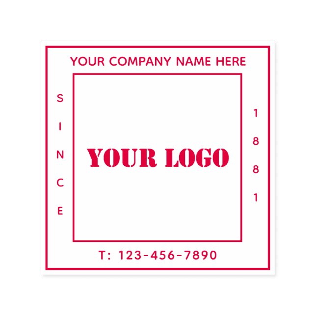 Your Company Business Logo Personalised Modern Self-inking Stamp (Design)