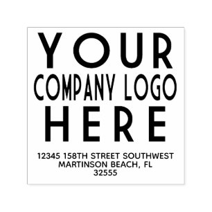 Your Company Business Logo Return Address 4 line Self-inking Stamp