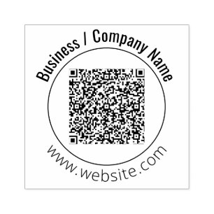 Your Company Custom Qr Code Image   Name   Website Rubber Stamp