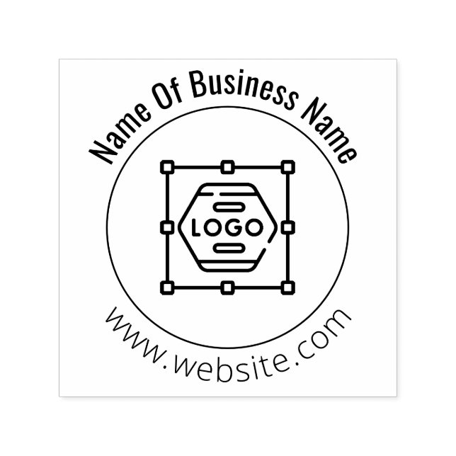 Your Company Custom Round  Business Logo Self-inking Stamp (Design)