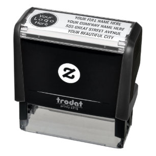 Your Company Logo Address Self-inking Stamp