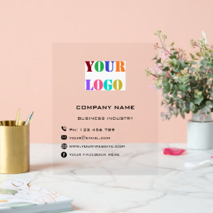 Your Company Logo and Custom Text Acrylic Sign