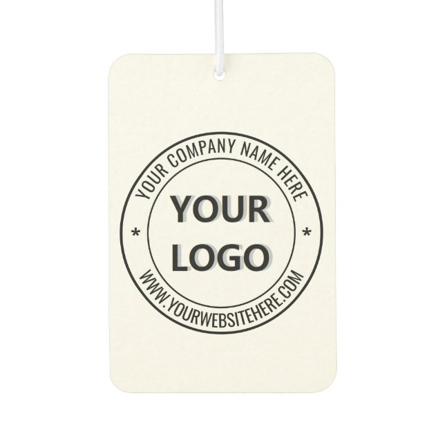 Your Company Logo and Custom Text Air Freshener (Front)