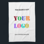 Your Company Logo and Custom Text Kitchen Towel<br><div class="desc">Custom Colours and Fonts - Personalised Kitchen Towels with Your Company Logo and Name Text Info Business Promotional or Modern Personal Kitchen Towel / Gift - Make Unique Your Own Design - Add Your Logo - Image - Photo or QR Code / Name - Info or Custom Text - Resize...</div>