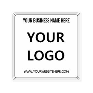 Your Company Logo and Custom Text Square Stamp