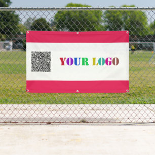 Your Company Logo and QR Code Promotional Banner