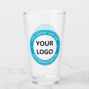 Your Company Logo and Text Branded Glass Example