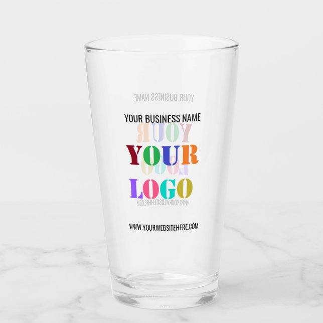 Your Company Logo and Text Business Glass Example (Front)
