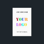 Your Company Logo and Text Canvas Print Example<br><div class="desc">Canvas Print with Design Your Own Custom Logo Name Website Promotional Personalised Colours / Text - Modern Business or Personal Wall Decor Gift - Add Your Logo - Image - Photo / Name - Company / Website or E-mail or Phone - Contact Information - Resize and Move or Remove /...</div>