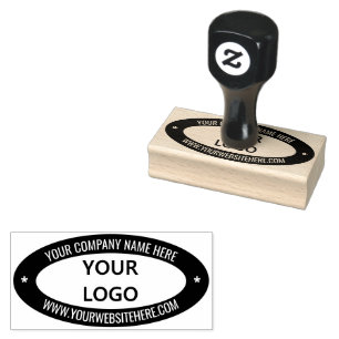 Your Company Logo and Text Colour Oval Rubber Stam Stamp