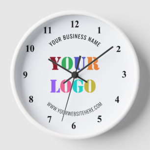 Your Company Logo and Text Wall Clock Example