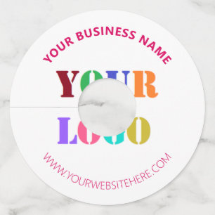 Your Company Logo and Text Wine Glass Tag Template