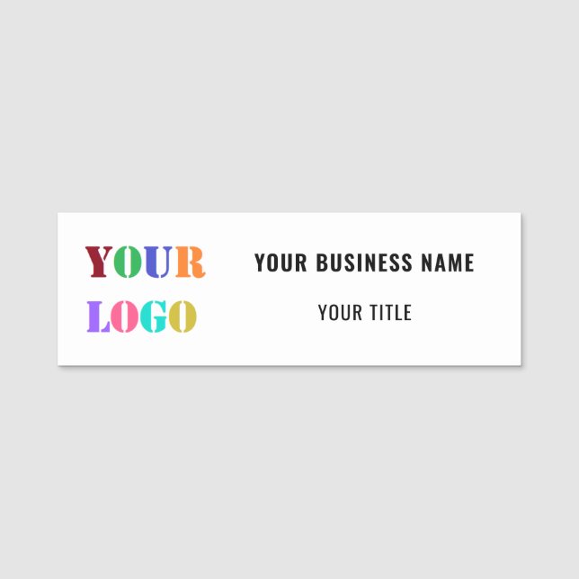Your Company logo Business Name Tag Example (Front)