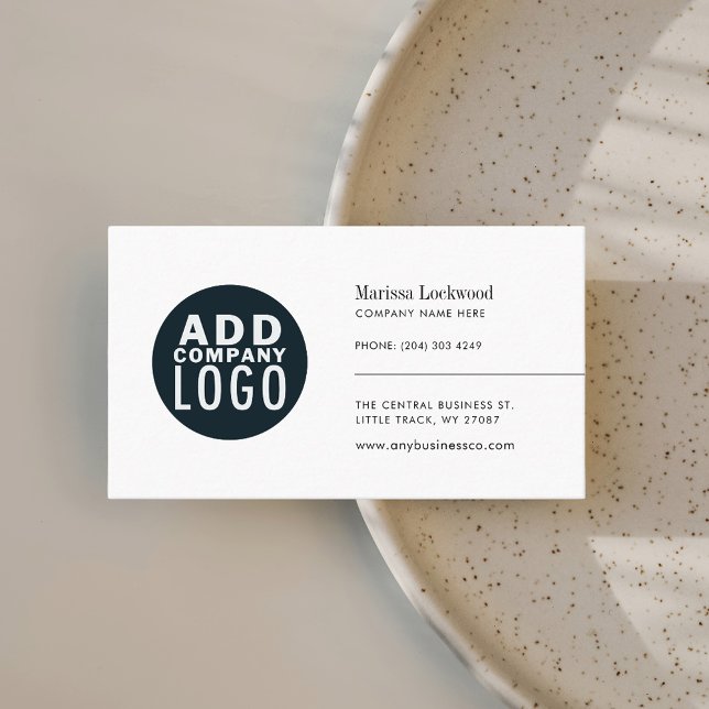 Your Company Logo Corporate Minimalist Business Card (Modern Simple Logo Business Card)
