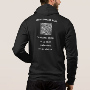 Your Company Logo Custom Text and QR Code Hoodie