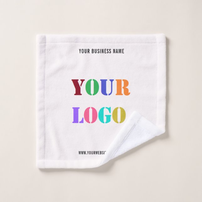 Your Company Logo Custom Text Bath Towel Set  (Wash Cloth)