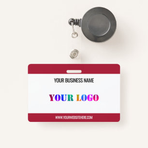 Your Company Logo Custom Text Business Name Badge ID Badge