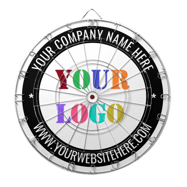 Your Company Logo Custom Text Dart Board Template (Front)