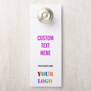 Your Company Logo Custom Text Door Hanger Template