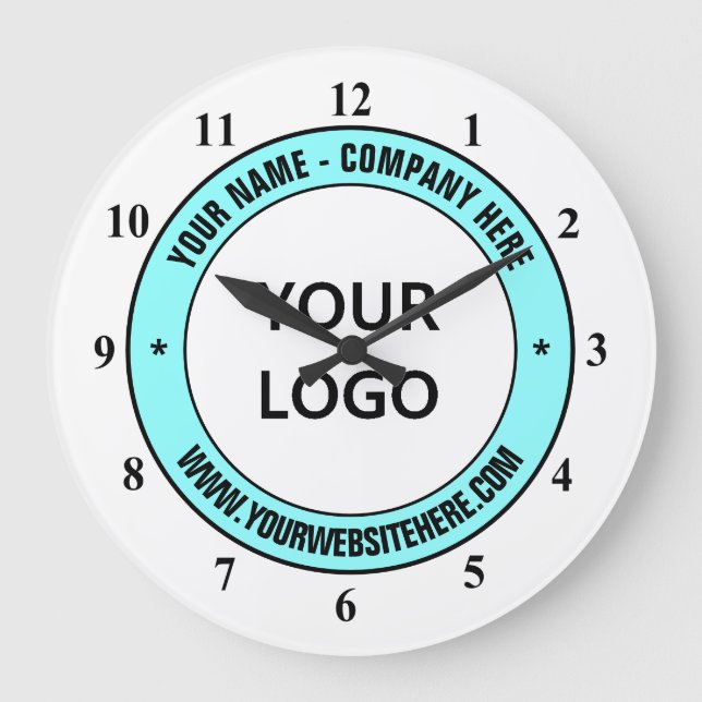 Your Company Logo Custom Text Personalised Clock (Front)
