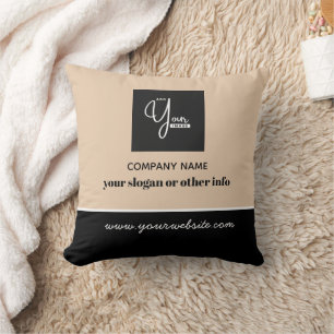 Your company logo & Handmade By Your company Name Cushion