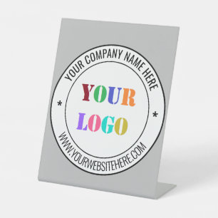 Your Company Logo Info Name Business Pedestal Sign