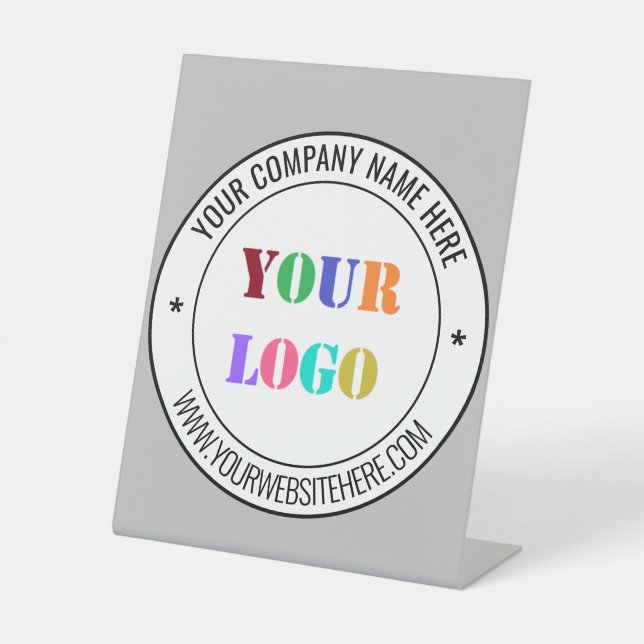 Your Company Logo Info Name Business Pedestal Sign (Front)