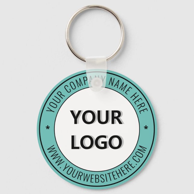 Your Company Logo Keychain Example Custom Text (Front)
