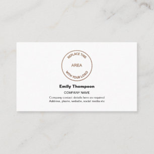Your Company Logo Name Contact White Business Card