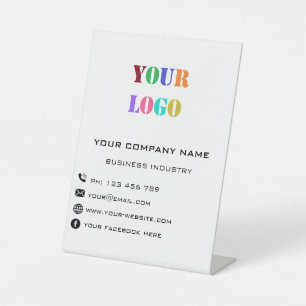 Your Company Logo Name Info Modern Promotional Pedestal Sign
