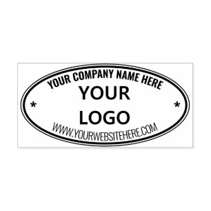 Your Company Logo Name or Custom Text Oval Stamp