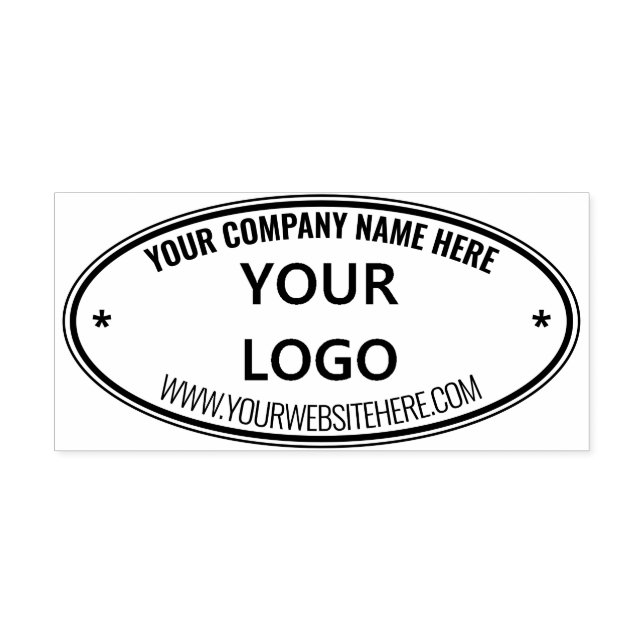 Your Company Logo Name or Custom Text Oval Stamp (Design)