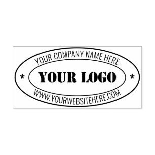 Your Company Logo Name Website Oval Stamp Template