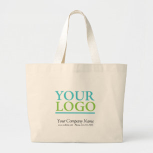 Your Company Logo, Name & Website Promo. Large Tote Bag