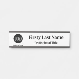 Your Company Logo Office Door Sign Black and White