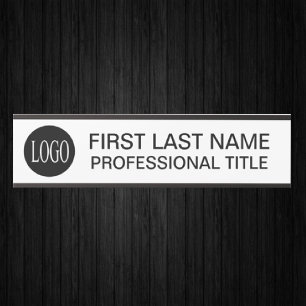 Your Company Logo Office Door Sign Black and White