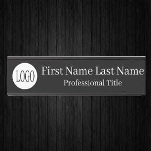 Your Company Logo Office Door Sign Black and White