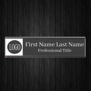 Your Company Logo Office Door Sign Black and White
