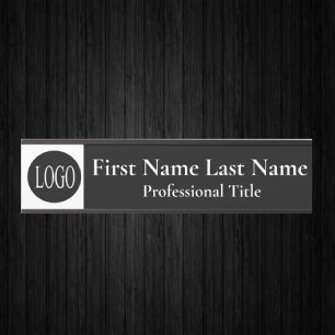 Your Company Logo Office Door Sign Black and White