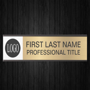 Your Company Logo Office Door Sign Faux Gold