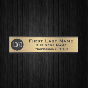 Your Company Logo Office Door Sign Faux Gold