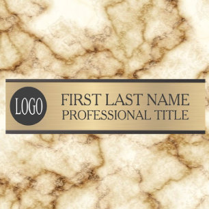 Your Company Logo Office Door Sign Faux Gold