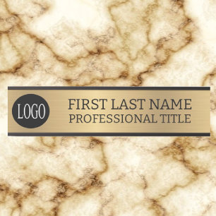 Your Company Logo Office Door Sign Faux Gold